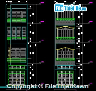 Bản vẽ autocad,Bản vẽ nhà phố,nhà mặt phố,nhà 4 tầng